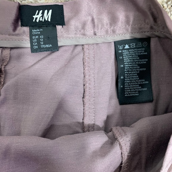 H&M NWOT Light Purple Mauve Ruched Mini Skirt Sz 12 - Picture 5 of 5